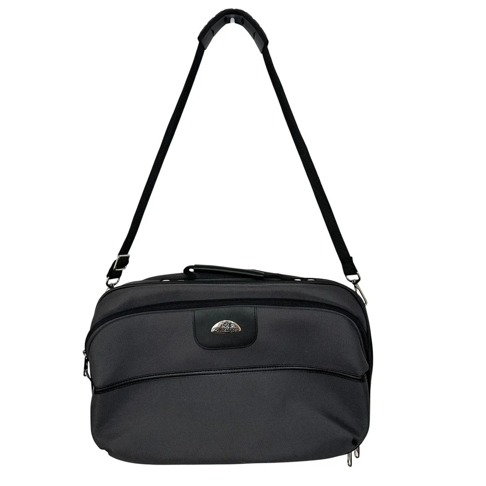 Samsonite Messenger Bag Charcoal Grey Ballistic Nylon Travel Briefcase